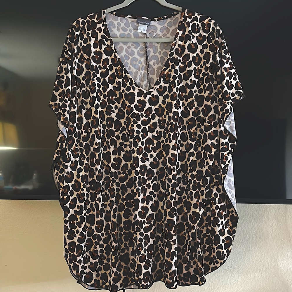 Jordan Taylor Leopard Print Swim Coverup in Black, Brown, Cream